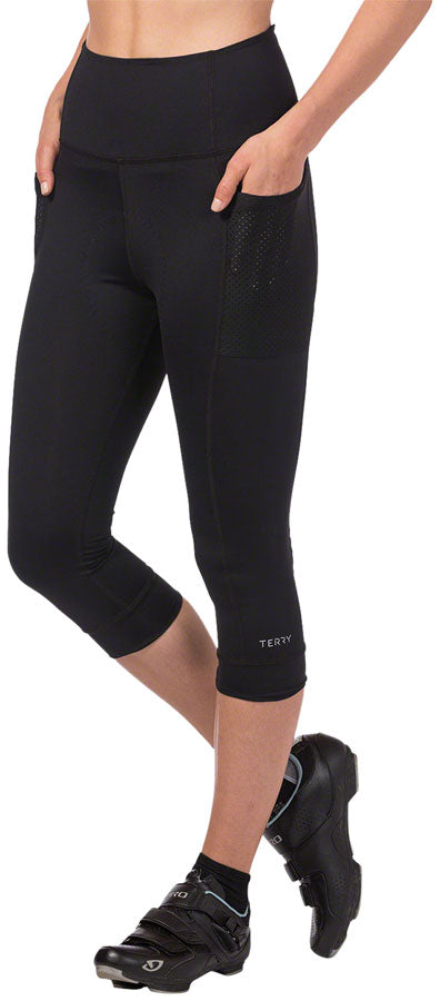 Terry Holster Hi Rise Capris - Black Large