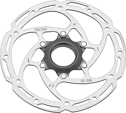 Tektro TR-35 Disc Brake Rotor - 160mm Center-Lock 1.8mm Thickness Silver