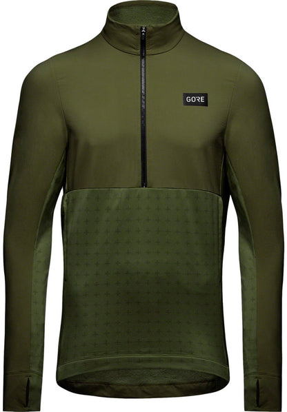 Gorewear Trail KPR Hybrid 1/2-Zip Jersey - Utility Green Mens Large